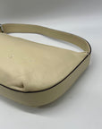 STAUD Beige Leather Demy Zip Shoulder Bag
