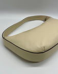 STAUD Beige Leather Demy Zip Shoulder Bag
