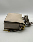 Fossil Cream Pebbled Leather Adjustable Crossbody Bag