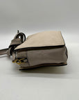 Fossil Cream Pebbled Leather Adjustable Crossbody Bag