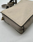 Fossil Cream Pebbled Leather Adjustable Crossbody Bag