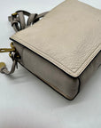 Fossil Cream Pebbled Leather Adjustable Crossbody Bag