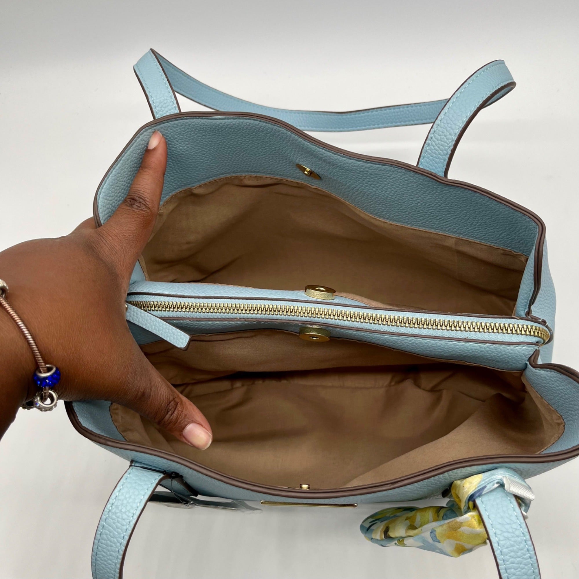 Nanette Lepore Ice Blue Kassandra Triple Section Shoulder Bag
