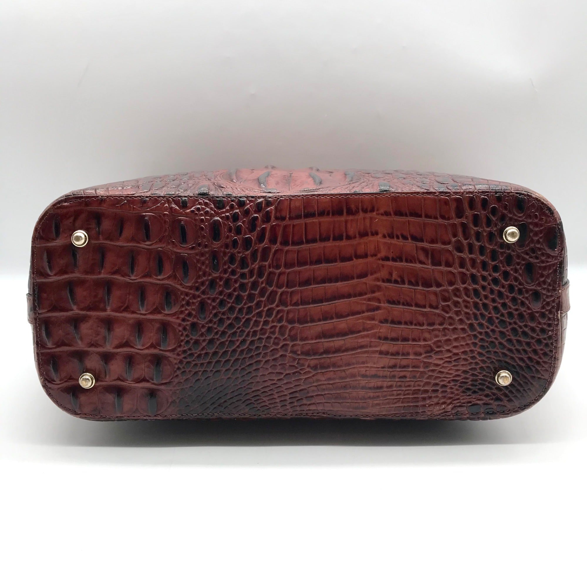 Brahmin Brown Melbourne Croc Embossed Leather Asher Tote Bag