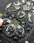 Mary Frances Sublime Black Beaded & Jeweled Embellished Clutch