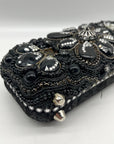 Mary Frances Sublime Black Beaded & Jeweled Embellished Clutch
