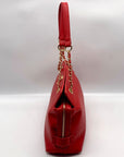 Badgley Mischka Red Vegan Leather Chain Strap Shoulder Bag