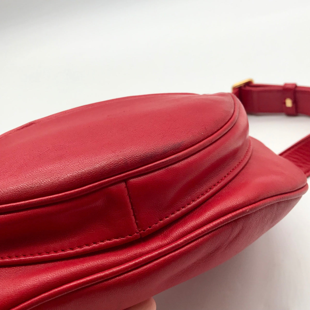 Gucci Red Smooth Leather Belt Bag
