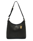 Vintage Black Dooney & Bourke Perforated Leather Hobo Bag