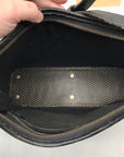 Vintage Black Dooney & Bourke Perforated Leather Hobo Bag