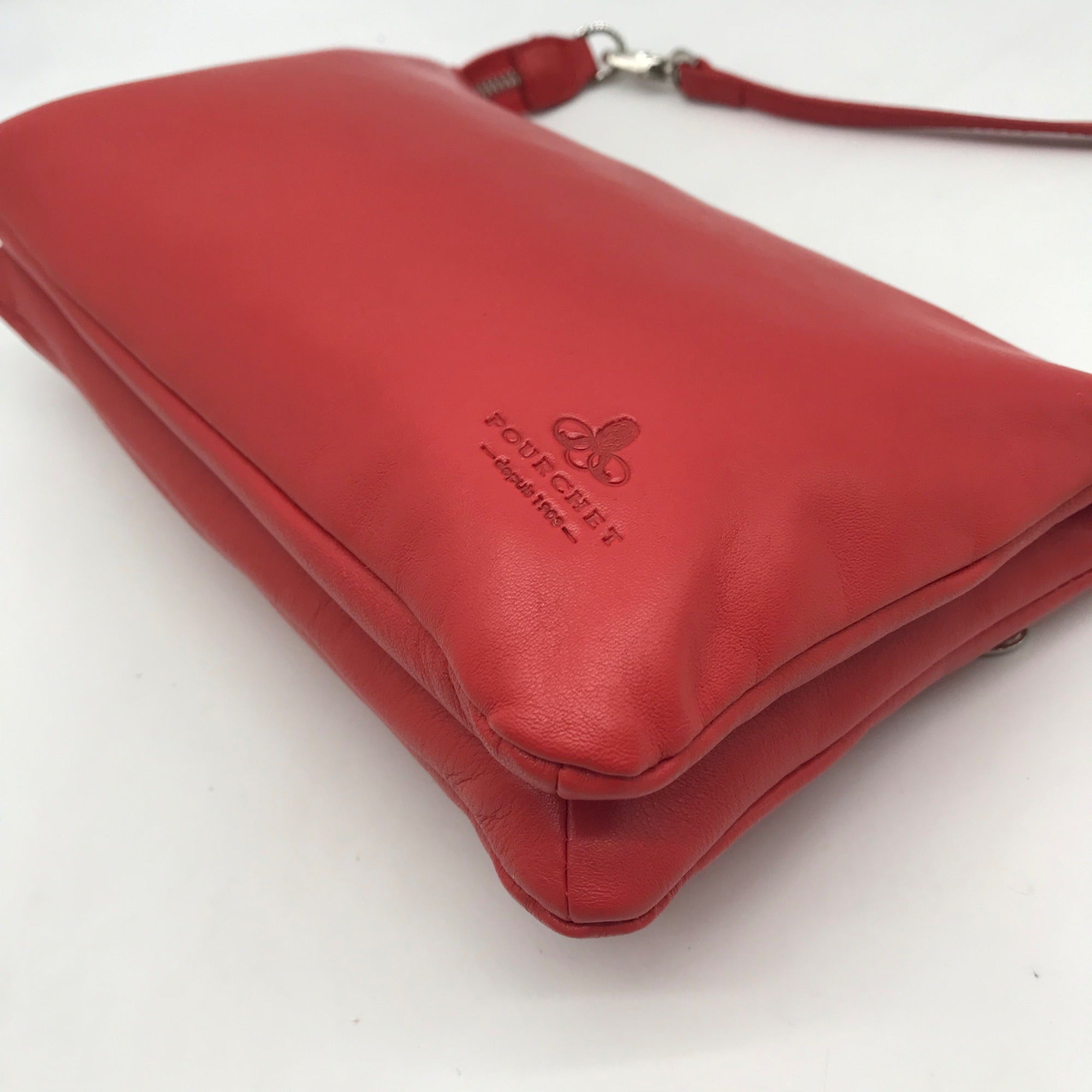 Maison Pourchet Red Leather Crossbody Bag