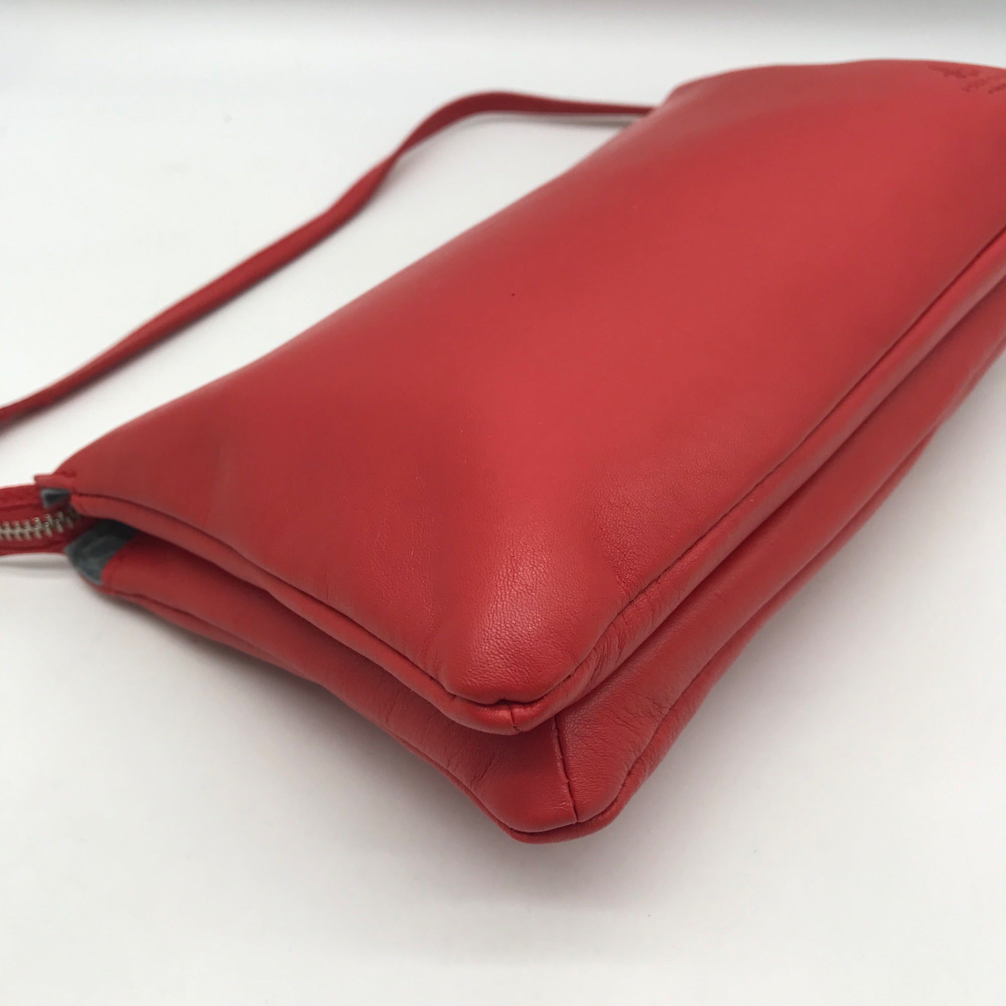 Maison Pourchet Red Leather Crossbody Bag