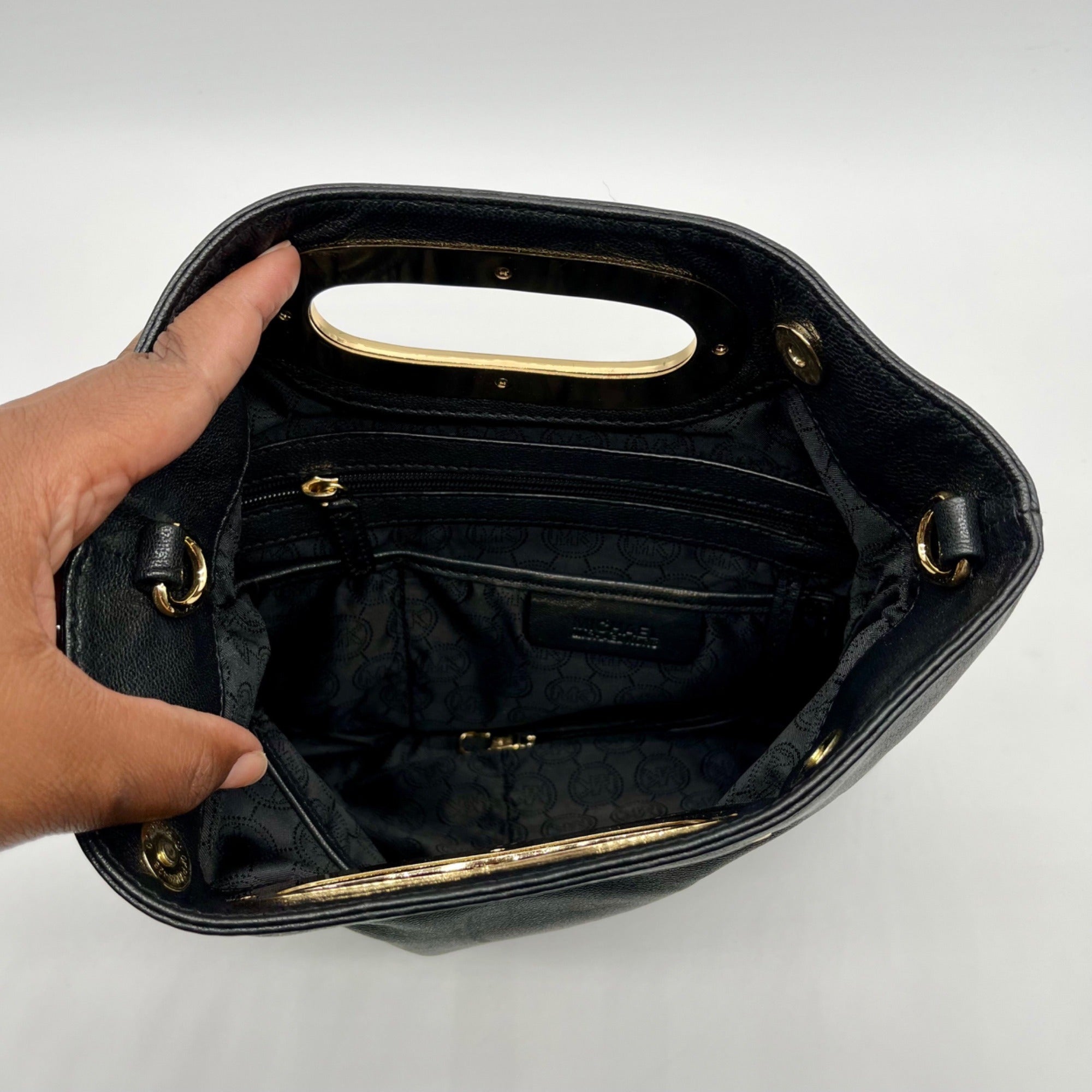 Michael Kors Black Leather Berkley Clutch