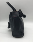 Cole Hann Black Pebbled Leather Drawstring Bucket Bag