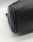 Cole Hann Black Pebbled Leather Drawstring Bucket Bag