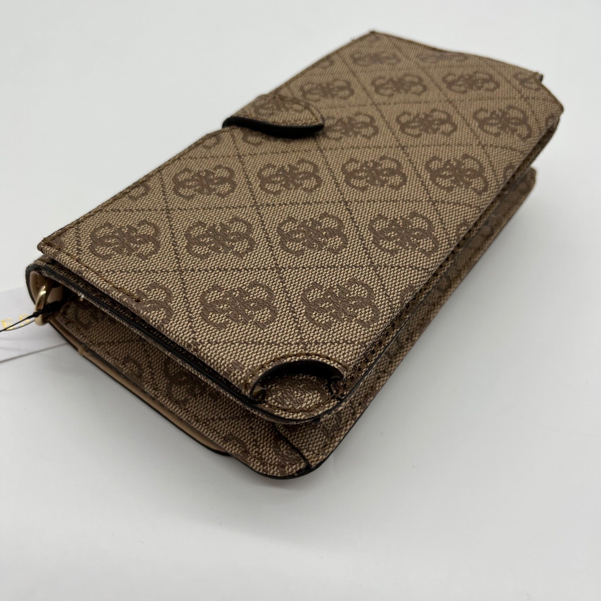 Guess Latte Noelle Flap Organizer Crossbody Bag