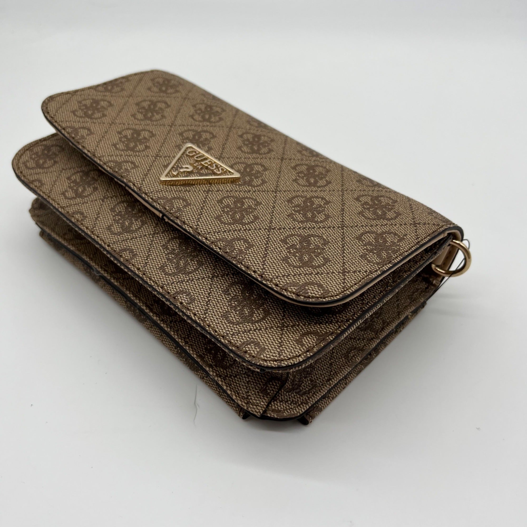 Guess Latte Noelle Flap Organizer Crossbody Bag