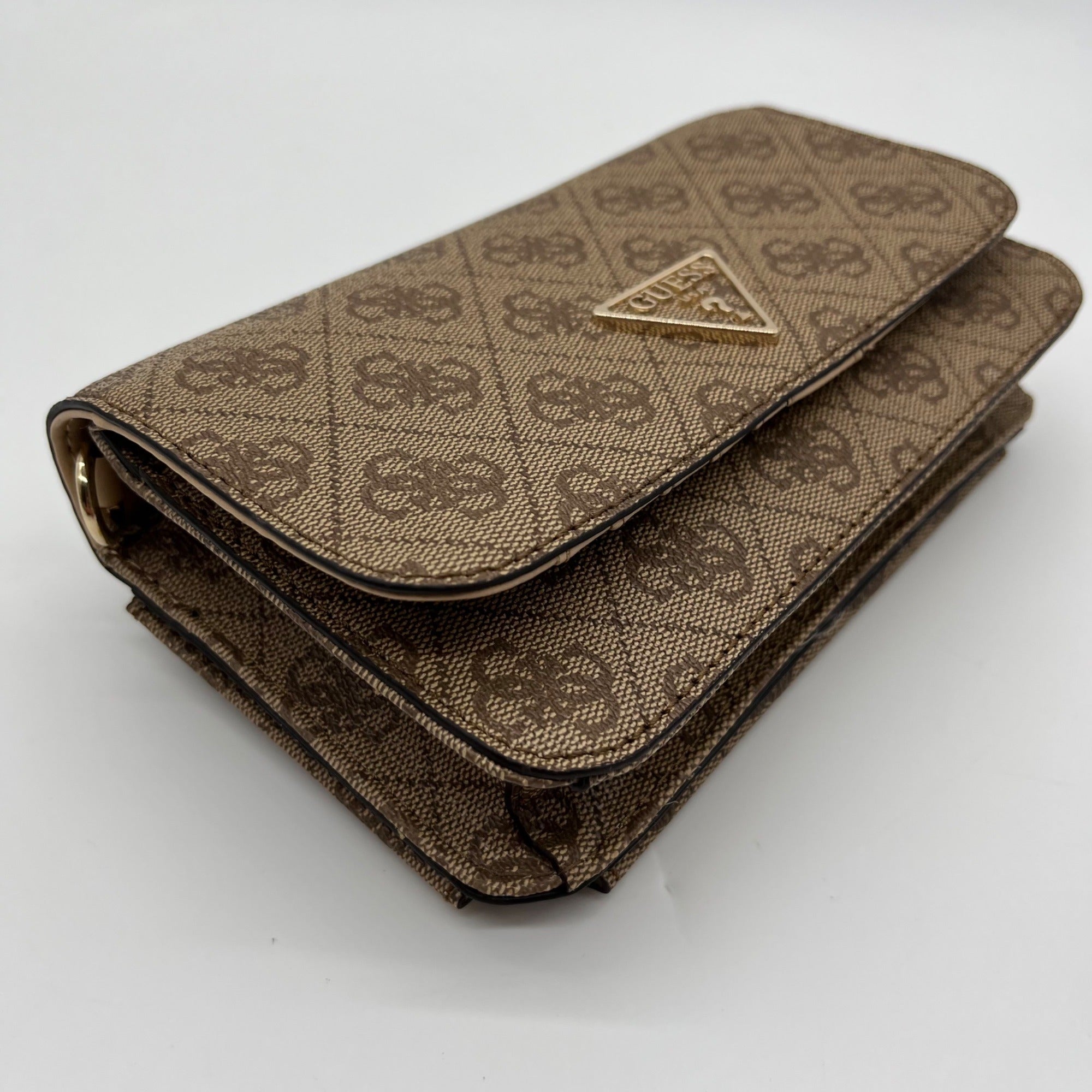 Guess Latte Noelle Flap Organizer Crossbody Bag