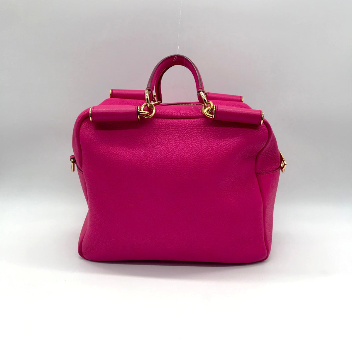 Dolce &amp; Gabbana Pink Pebbled Leather Satchel Bag