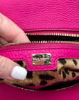 Dolce & Gabbana Pink Pebbled Leather Satchel Bag