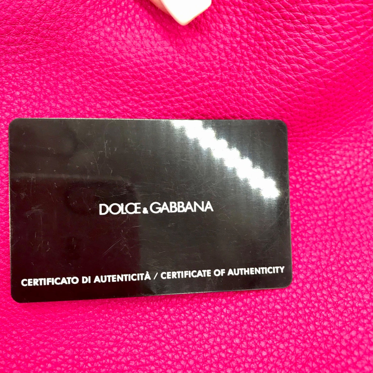 Dolce &amp; Gabbana Pink Pebbled Leather Satchel Bag