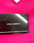 Dolce & Gabbana Pink Pebbled Leather Satchel Bag