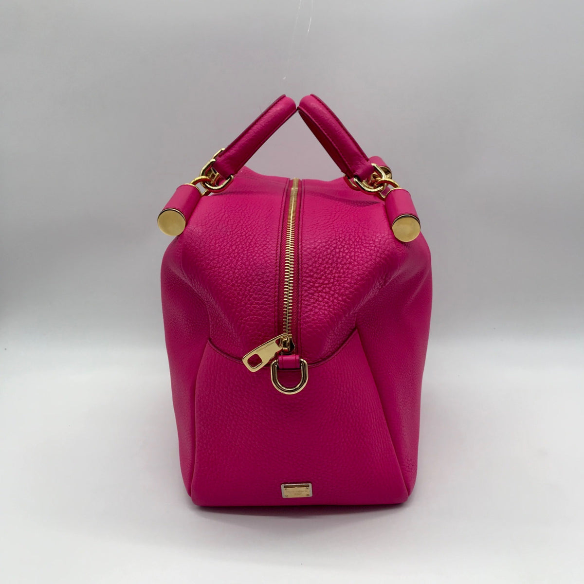 Dolce &amp; Gabbana Pink Pebbled Leather Satchel Bag