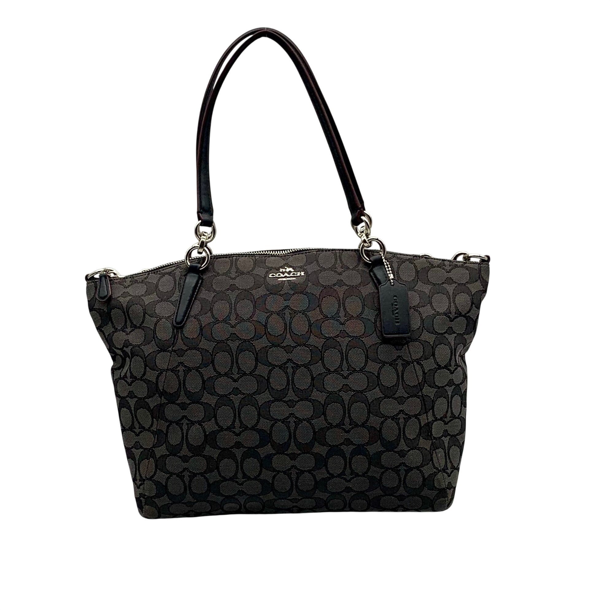 Coach Grey Signature Canvas Tote Bag
