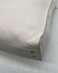 Diane von Furstenberg White Pebbled Leather Crossbody Bag