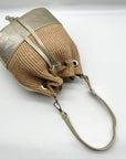 Borse In Pelle Tan Raffia Mini Bucket Bag