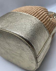 Borse In Pelle Tan Raffia Mini Bucket Bag