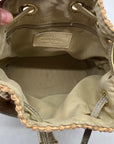 Borse In Pelle Tan Raffia Mini Bucket Bag