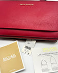 Michael Kors Empire Crimson Red Leather Convertible Crossbody - NWT