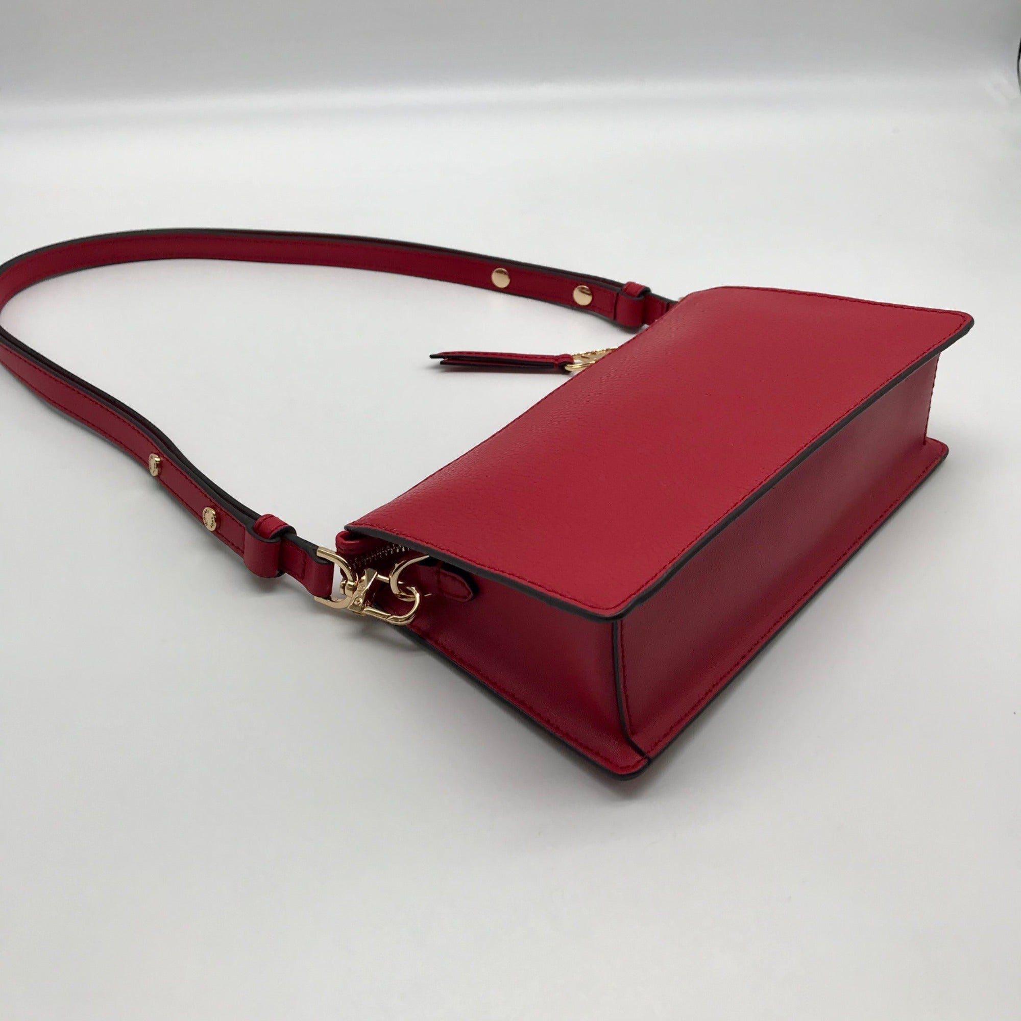 Michael Kors Empire Crimson Red Leather Convertible Crossbody - NWT