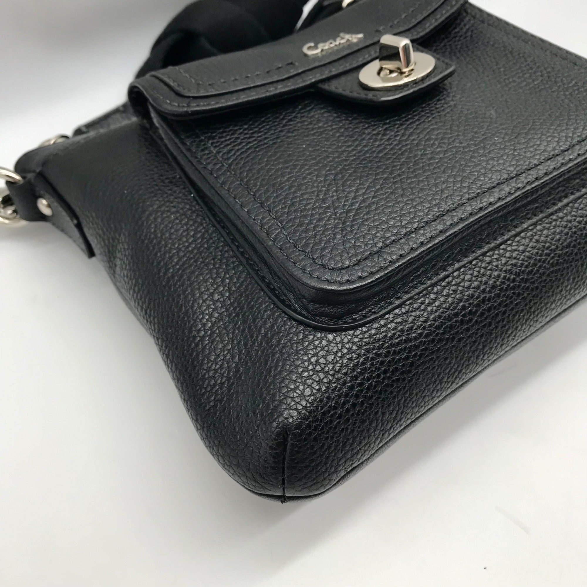 Coach Black Leather Poppy Crossbody Bag