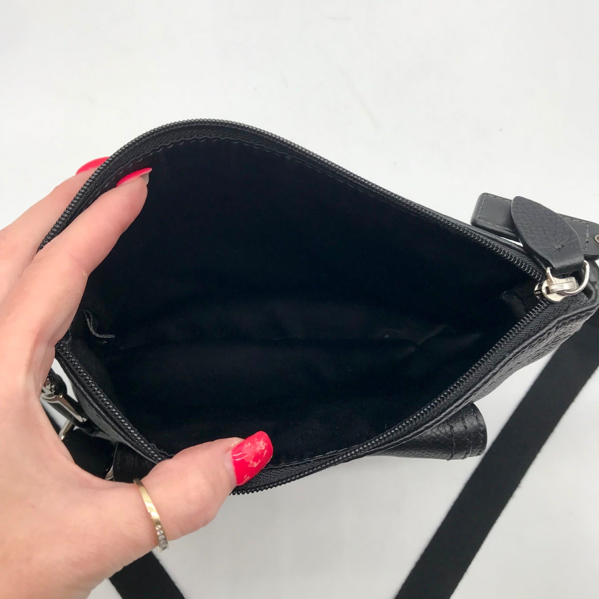 Coach Black Leather Poppy Crossbody Bag