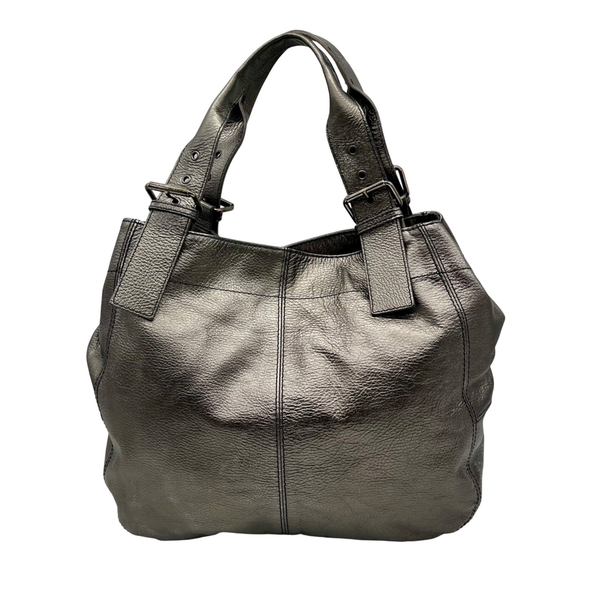 Maurizio Taiuti Grey Leather Handbag