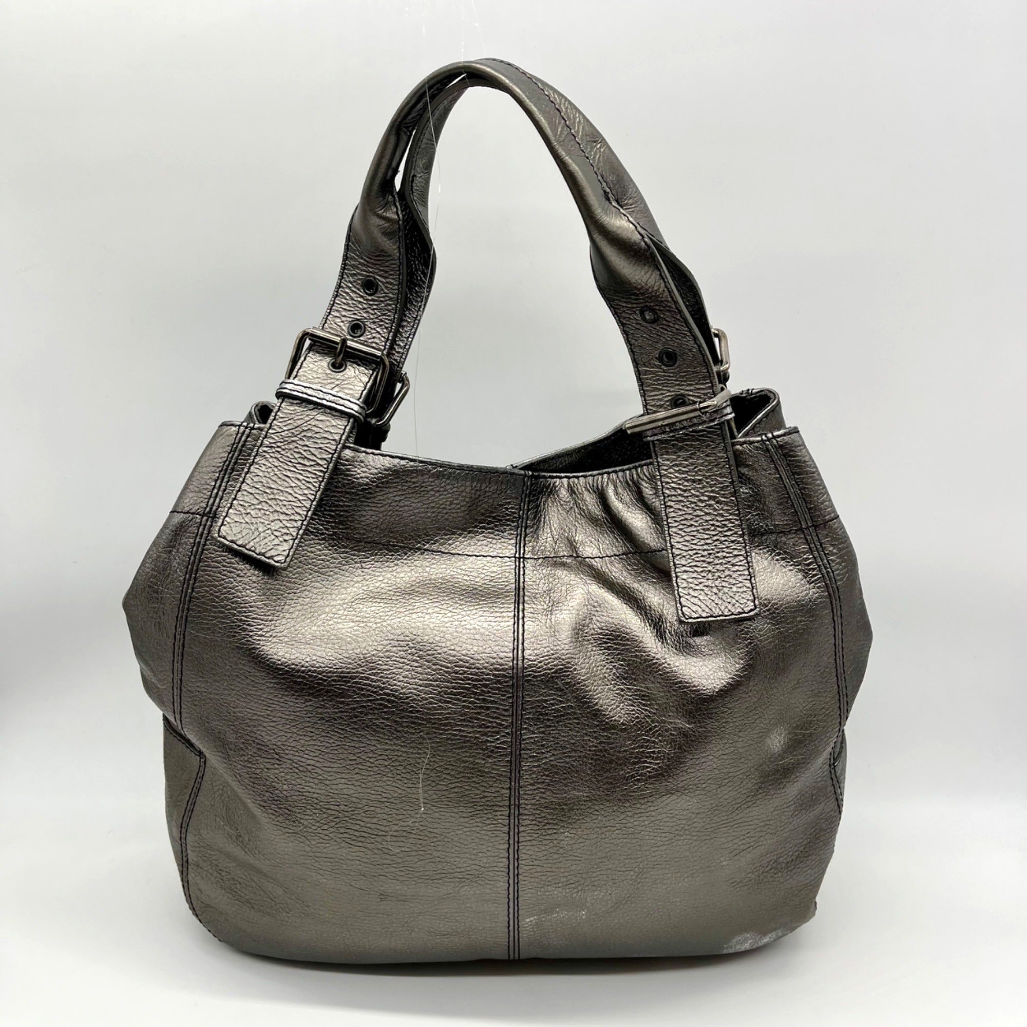 Maurizio Taiuti Grey Leather Handbag