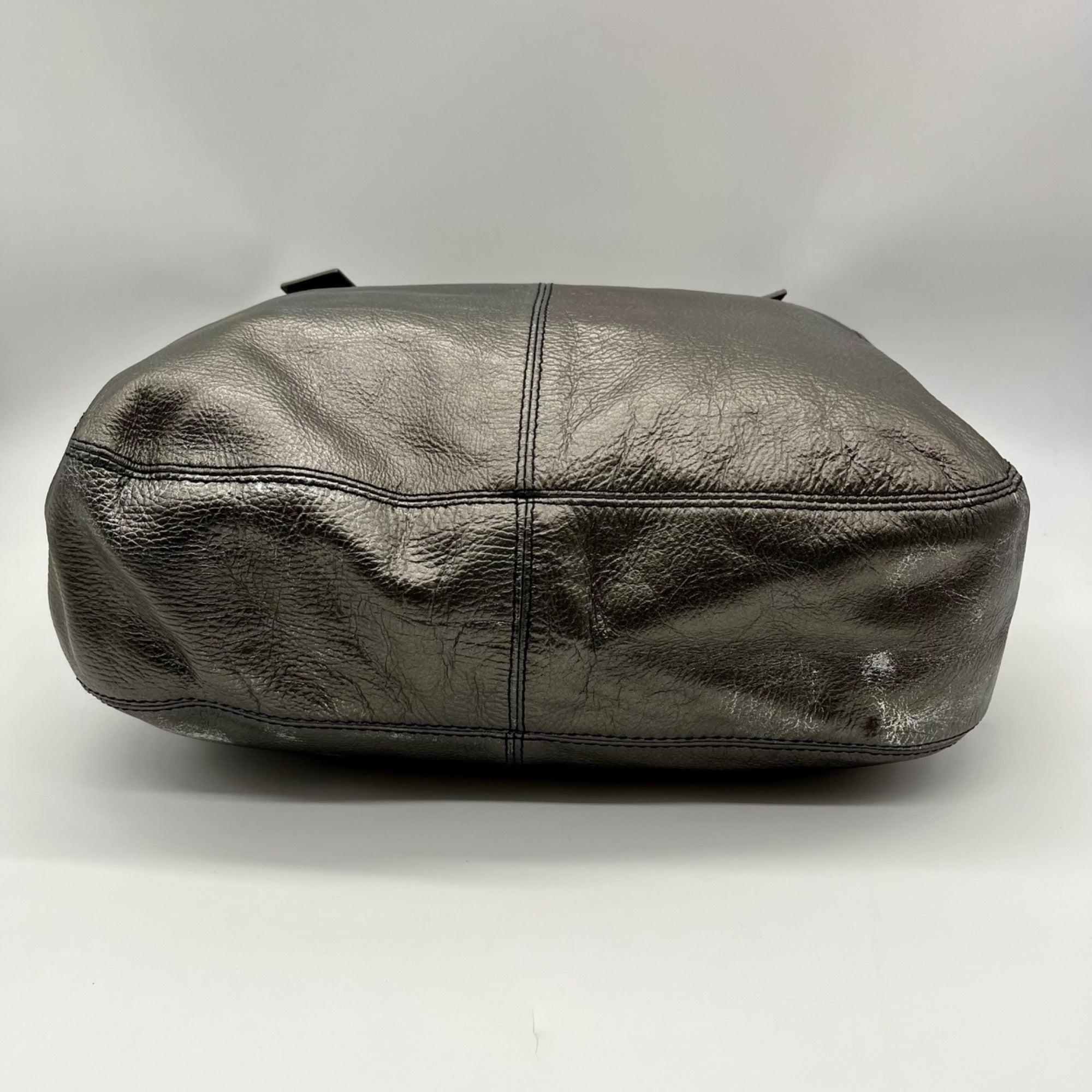 Maurizio Taiuti Grey Leather Handbag