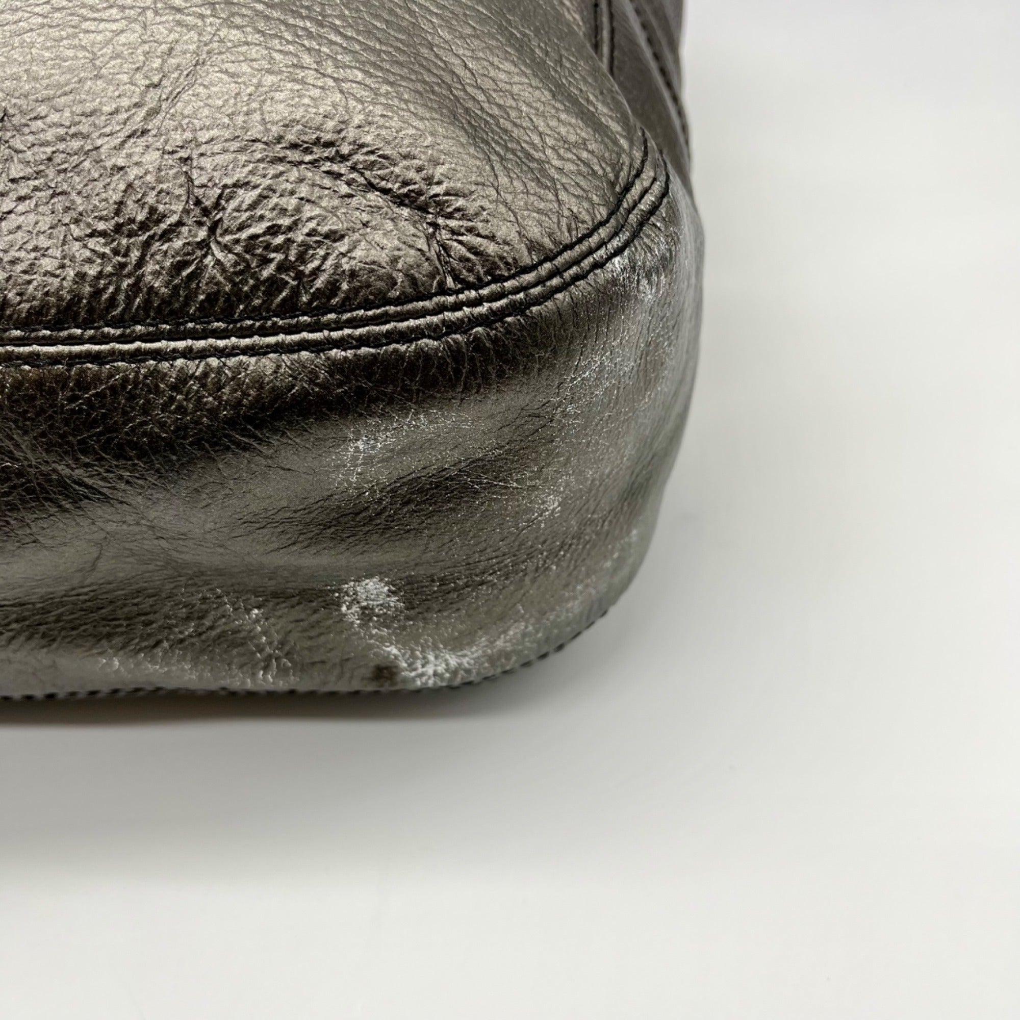 Maurizio Taiuti Grey Leather Handbag