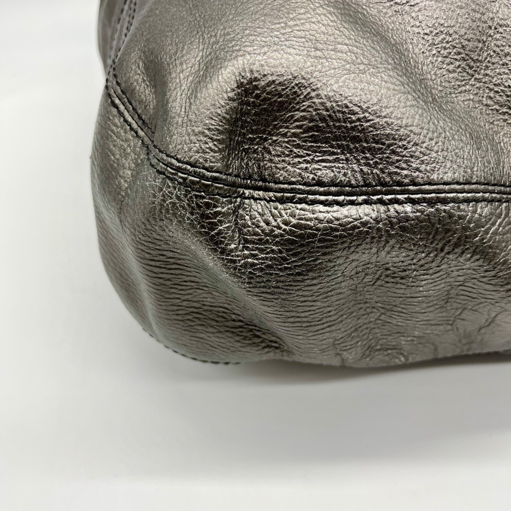 Maurizio Taiuti Grey Leather Handbag