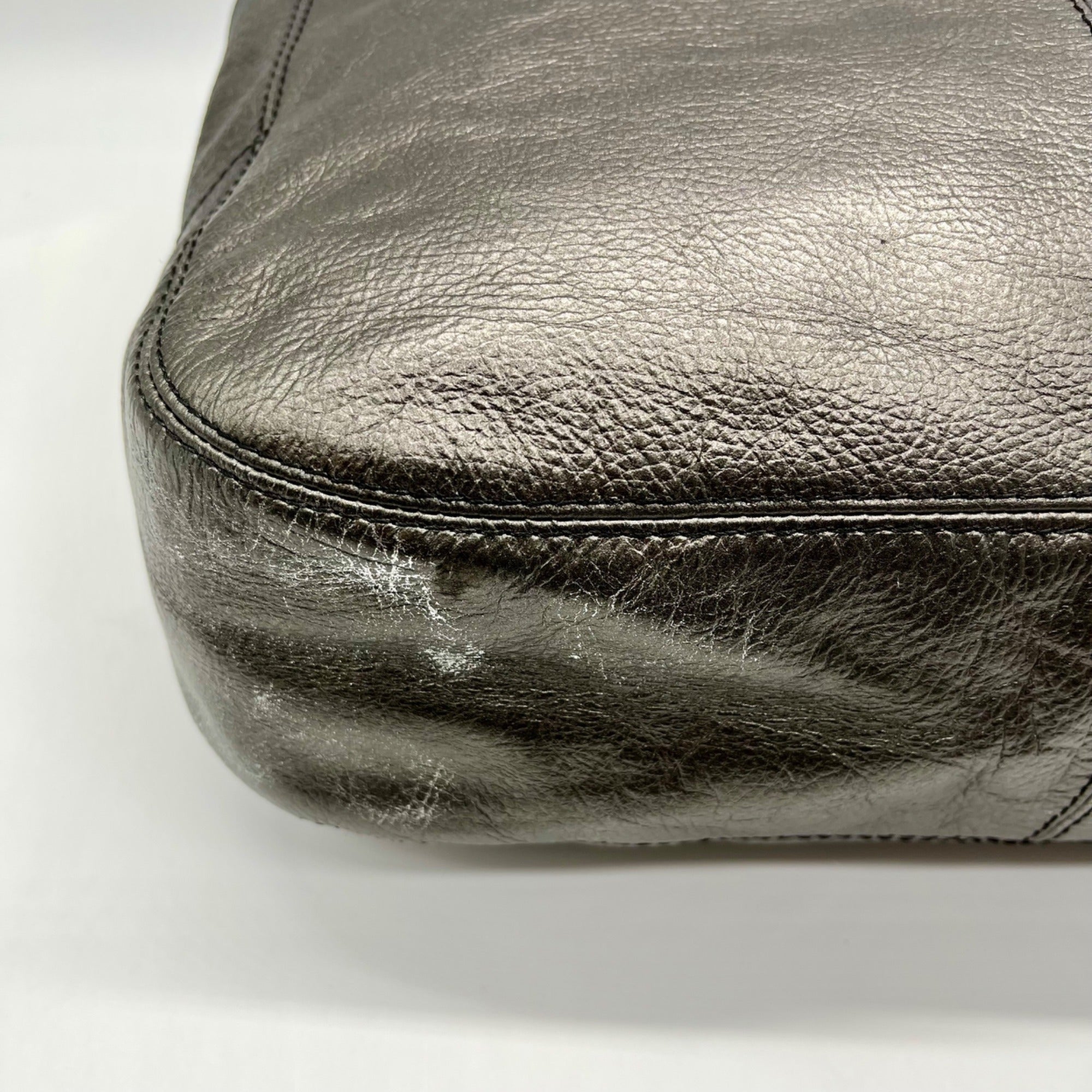 Maurizio Taiuti Grey Leather Handbag