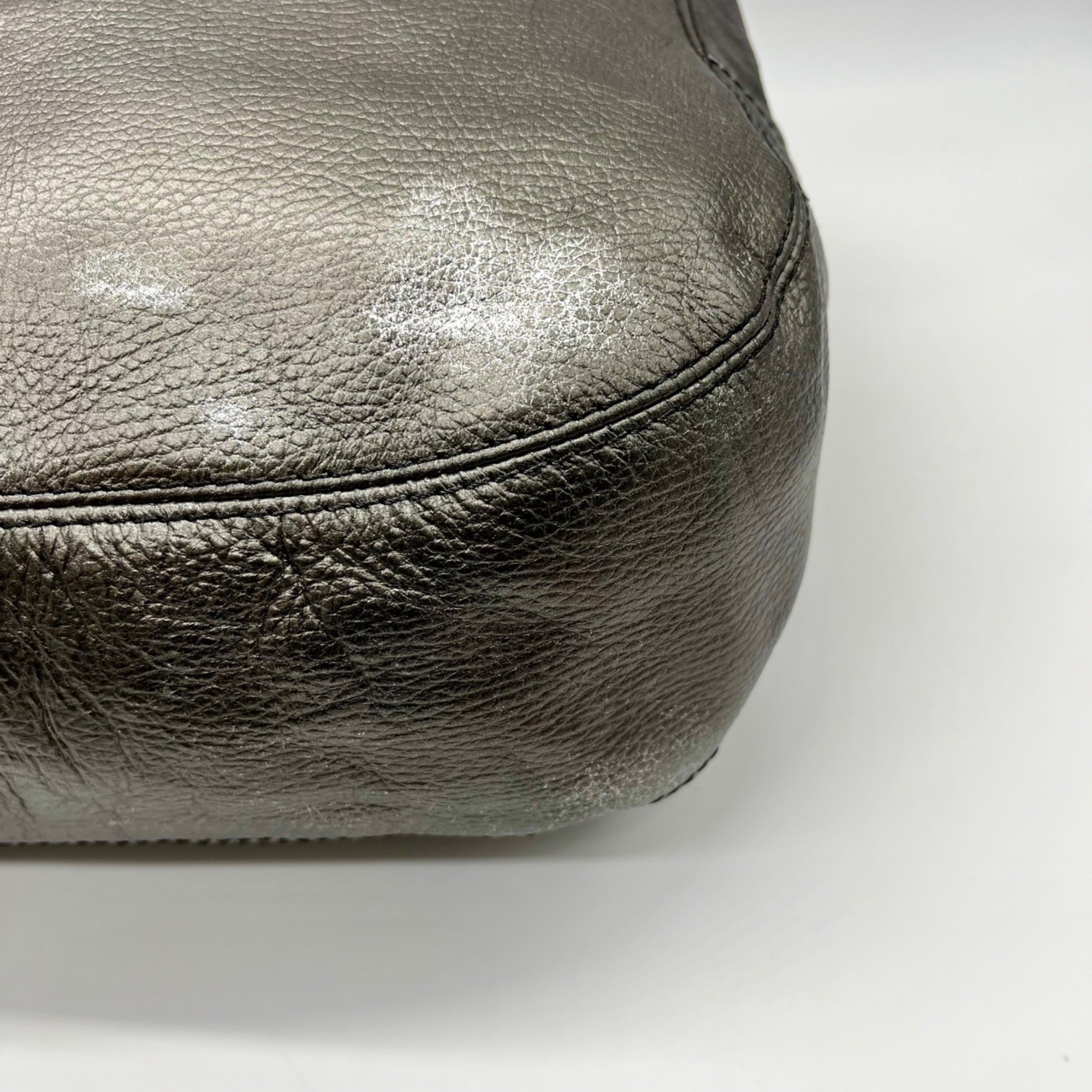 Maurizio Taiuti Grey Leather Handbag