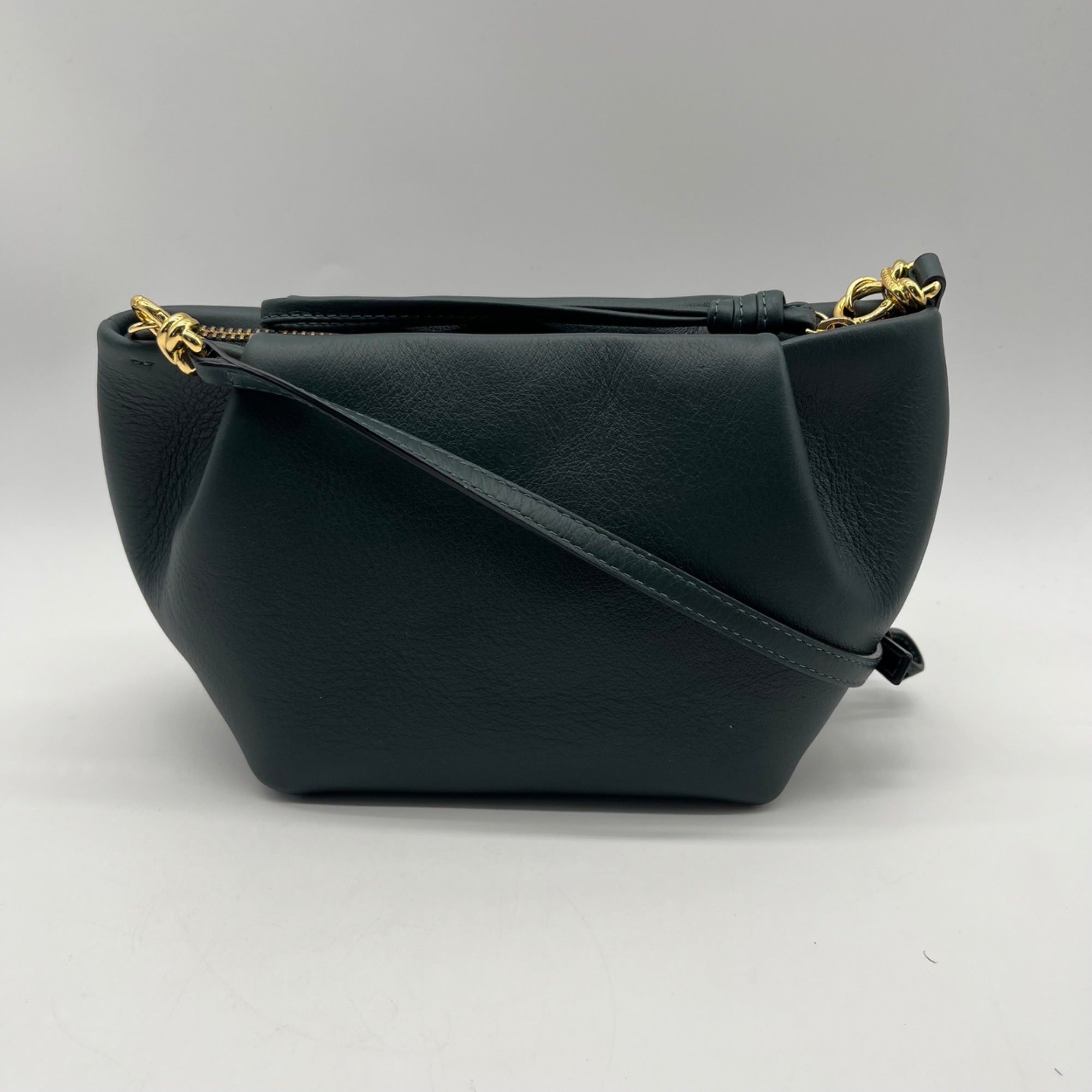 La Portegna Forest Green Leather Marta Wristlet