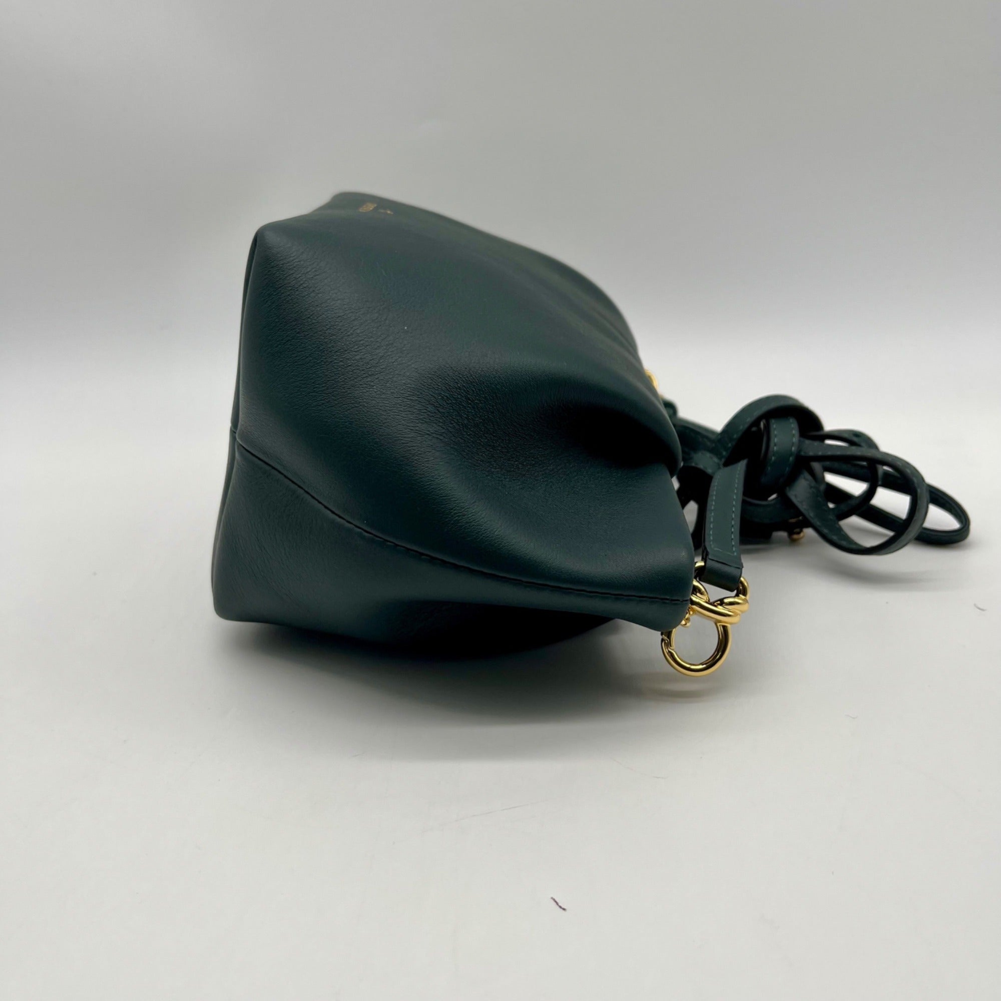 La Portegna Forest Green Leather Marta Wristlet