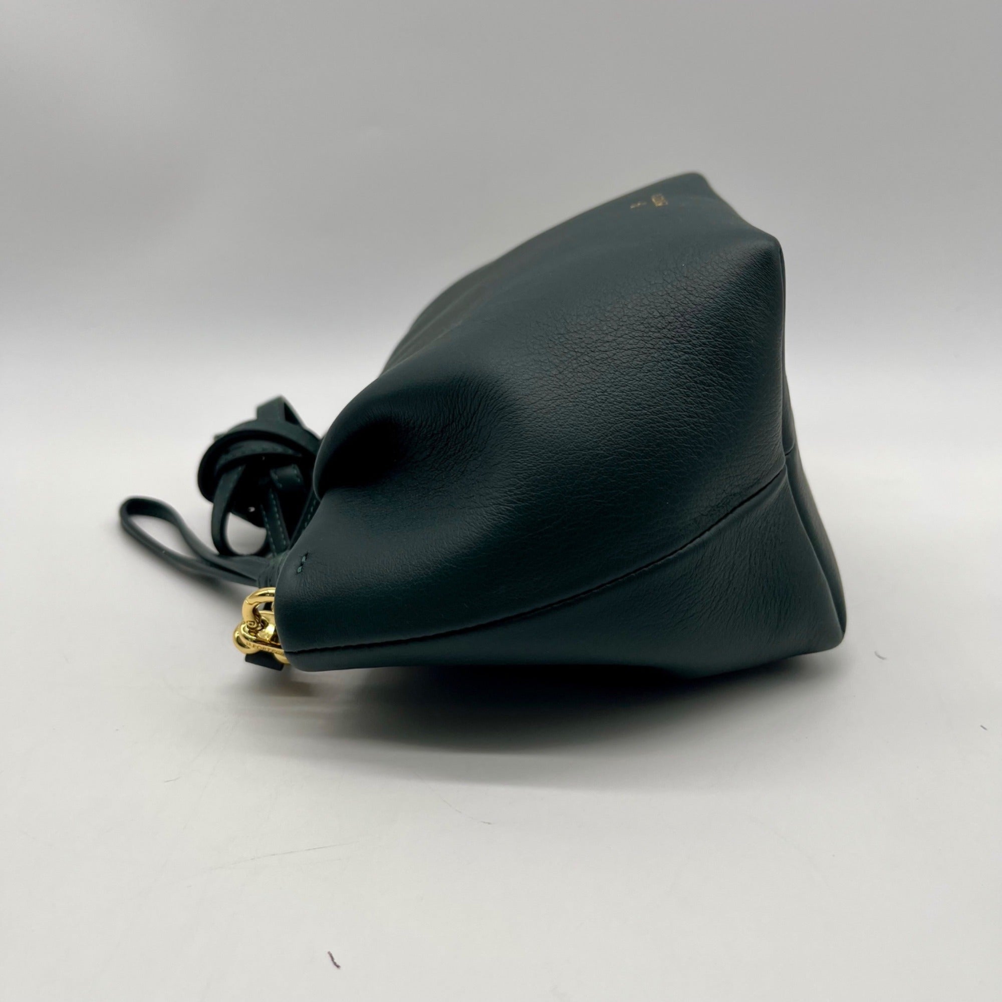 La Portegna Forest Green Leather Marta Wristlet