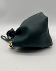 La Portegna Forest Green Leather Marta Wristlet