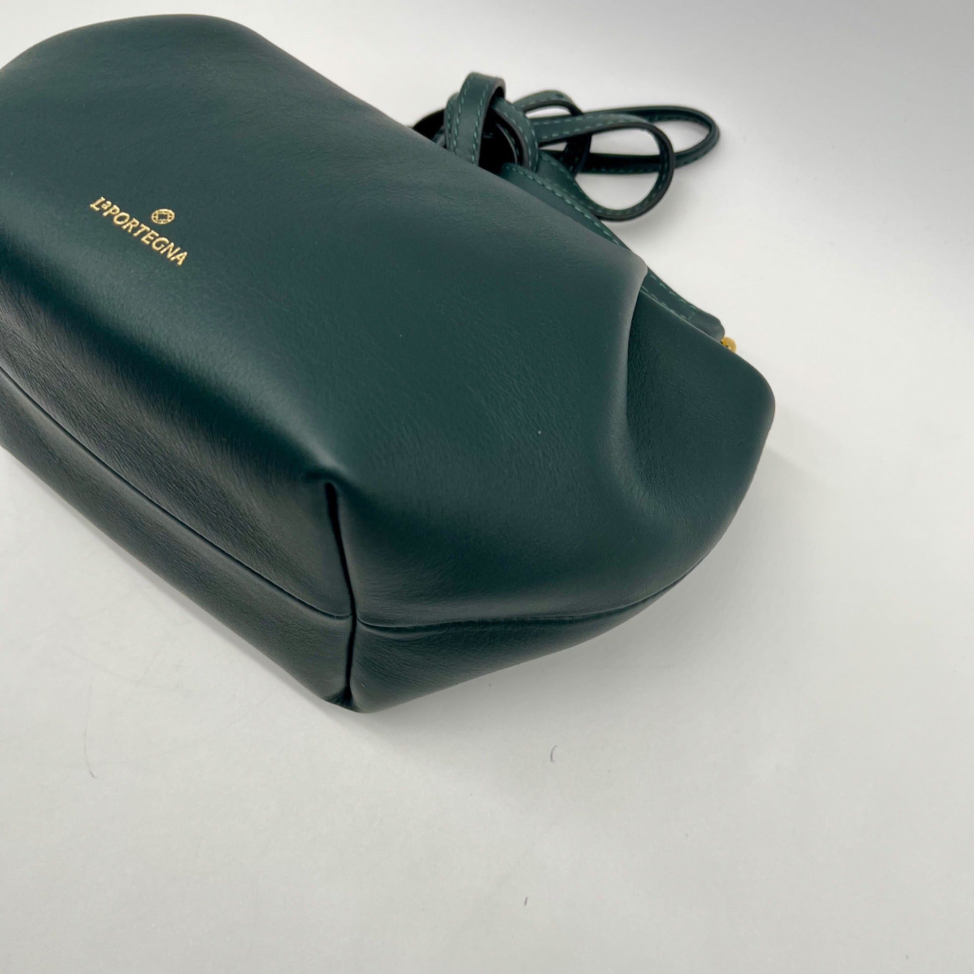 La Portegna Forest Green Leather Marta Wristlet