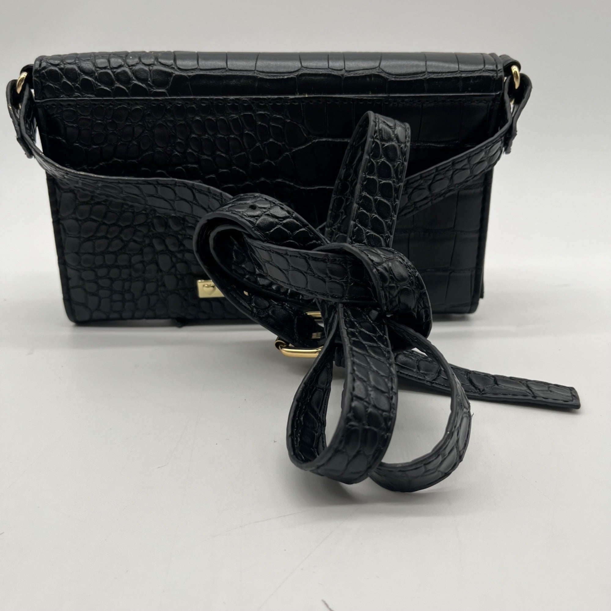 Betsey Johnson Black Faux Leather Wallet Crossbody