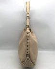 Cole Haan Cream Leather Studded Hobo Bag